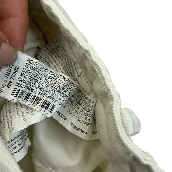 Zara Cut Off Shorts Womens Beach Casual Size 4 White - Picture 12 of 13